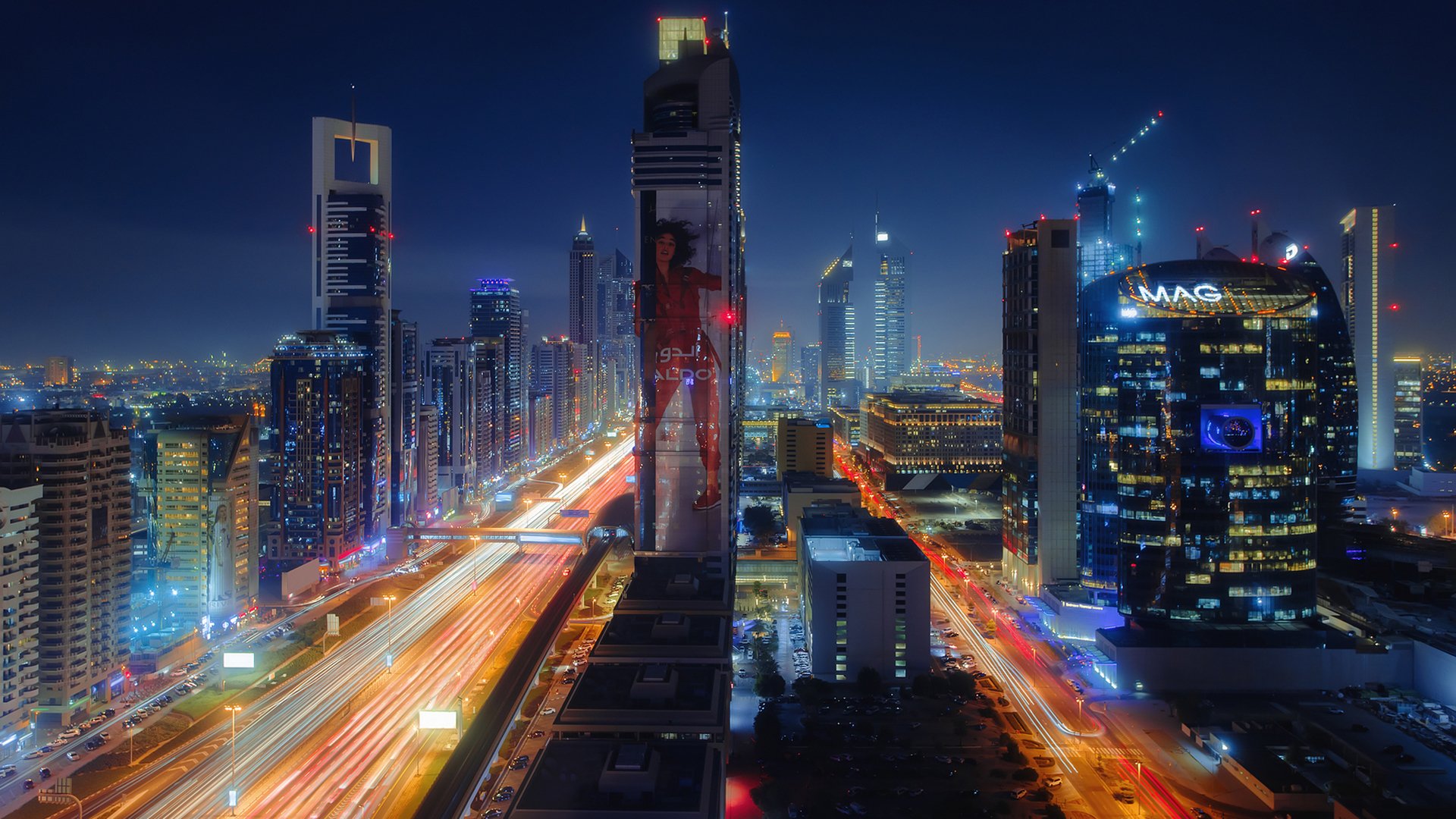 城市夜景,灯光,流光