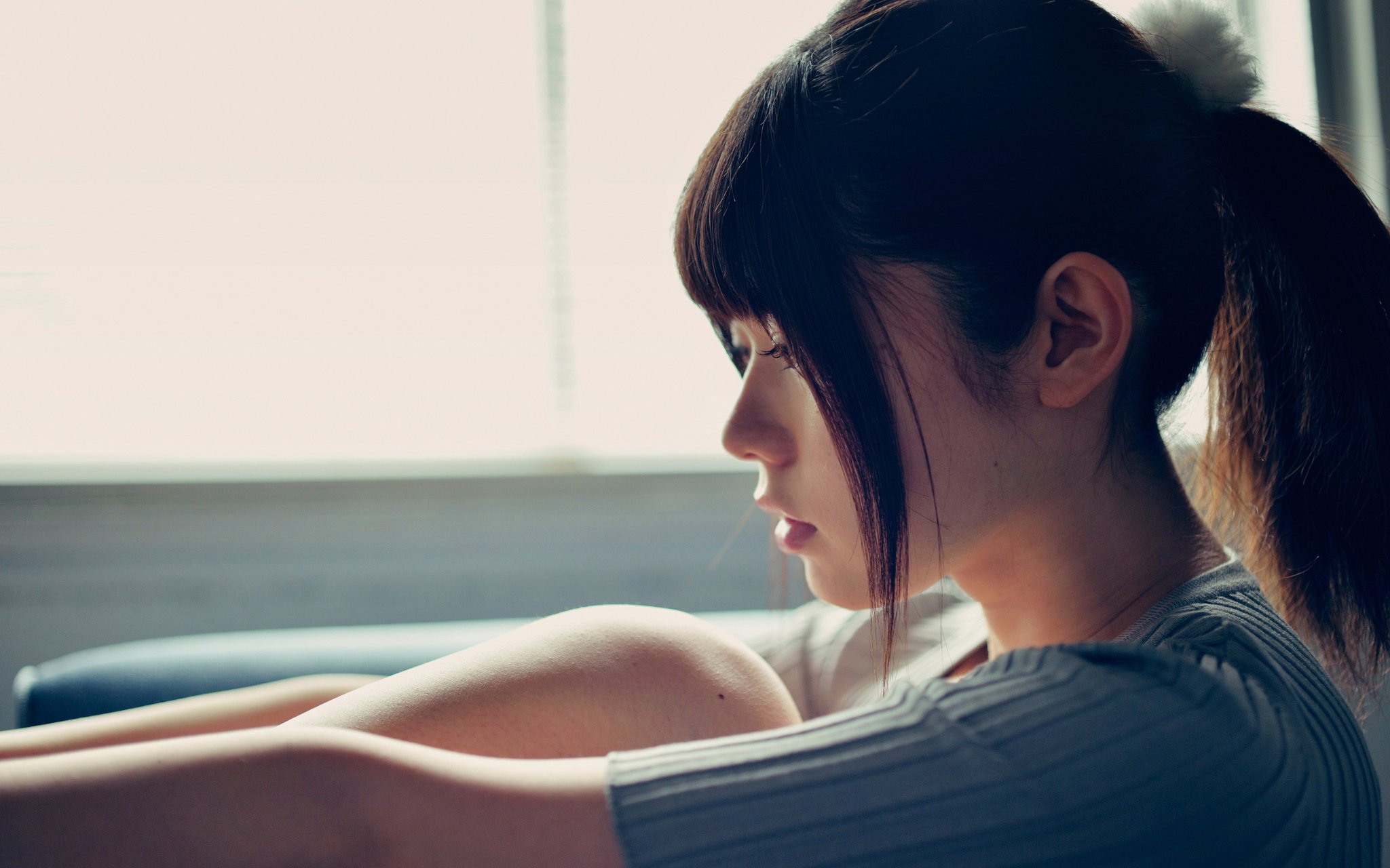 清纯,女孩,沉思