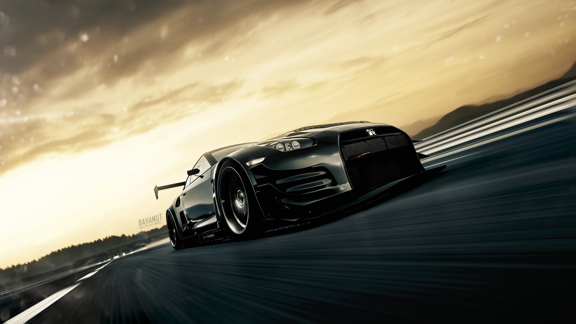 跑车,黑色,赛车,飞速