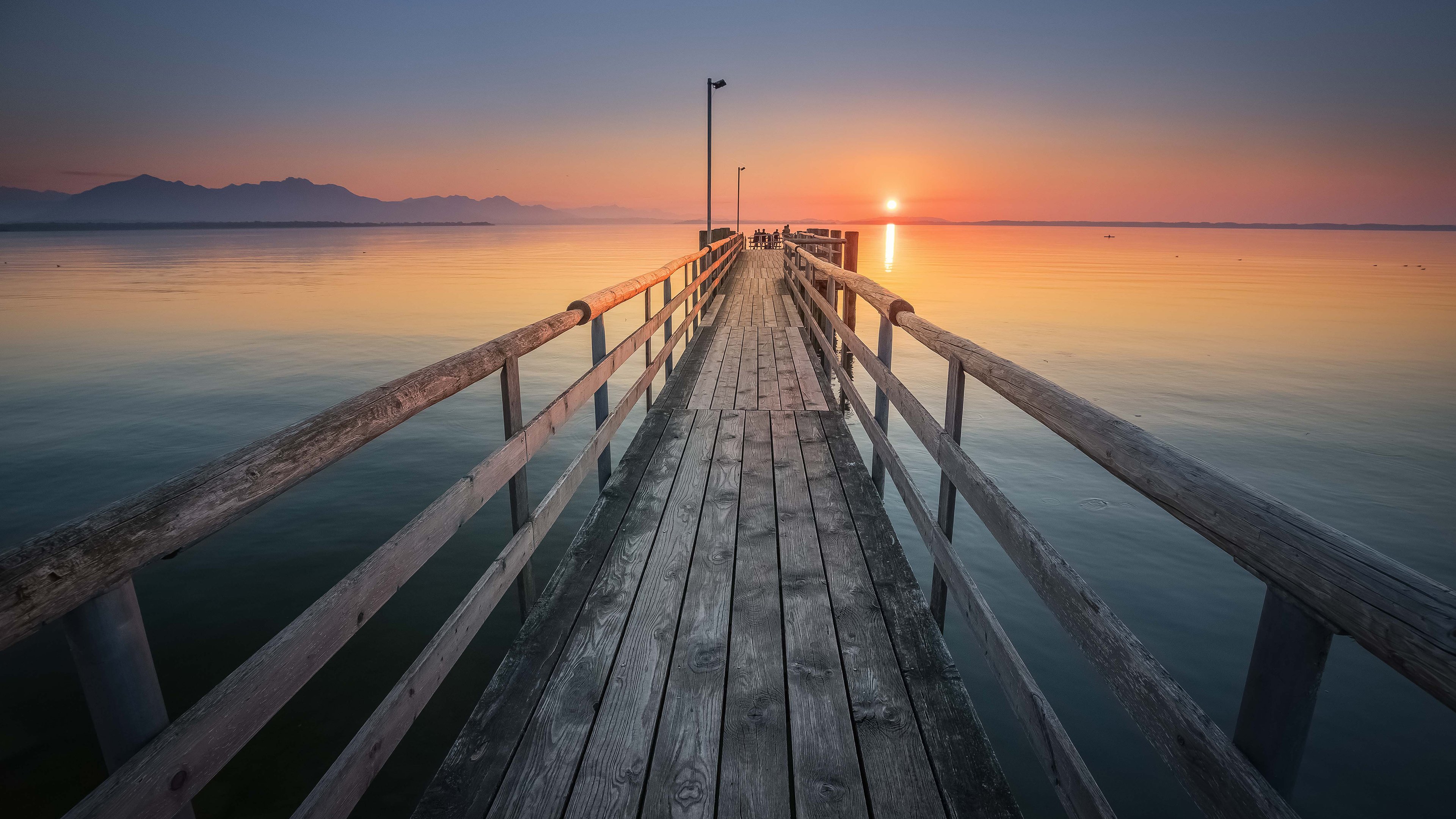 码头,夕阳,唯美