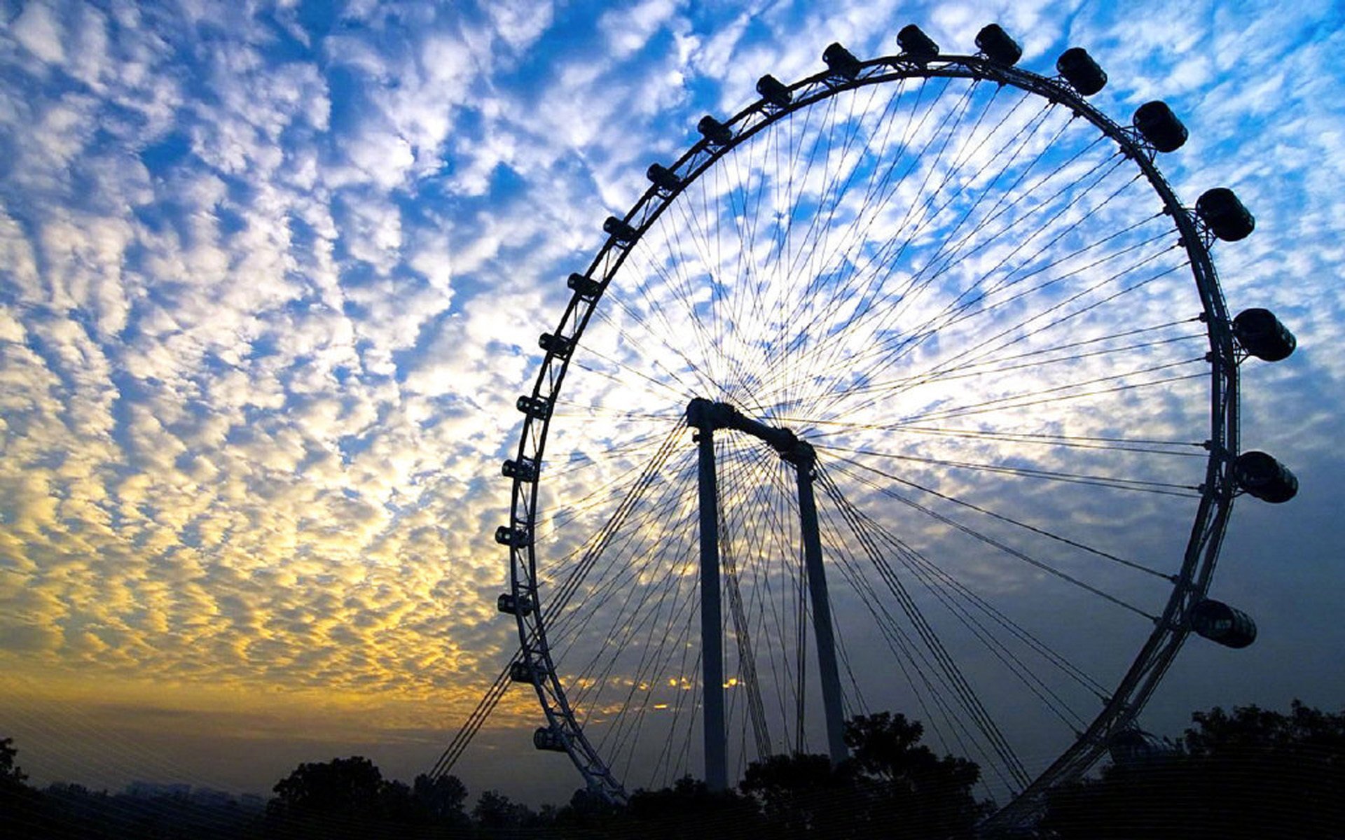 风景大片,落日余晖,摩天轮
