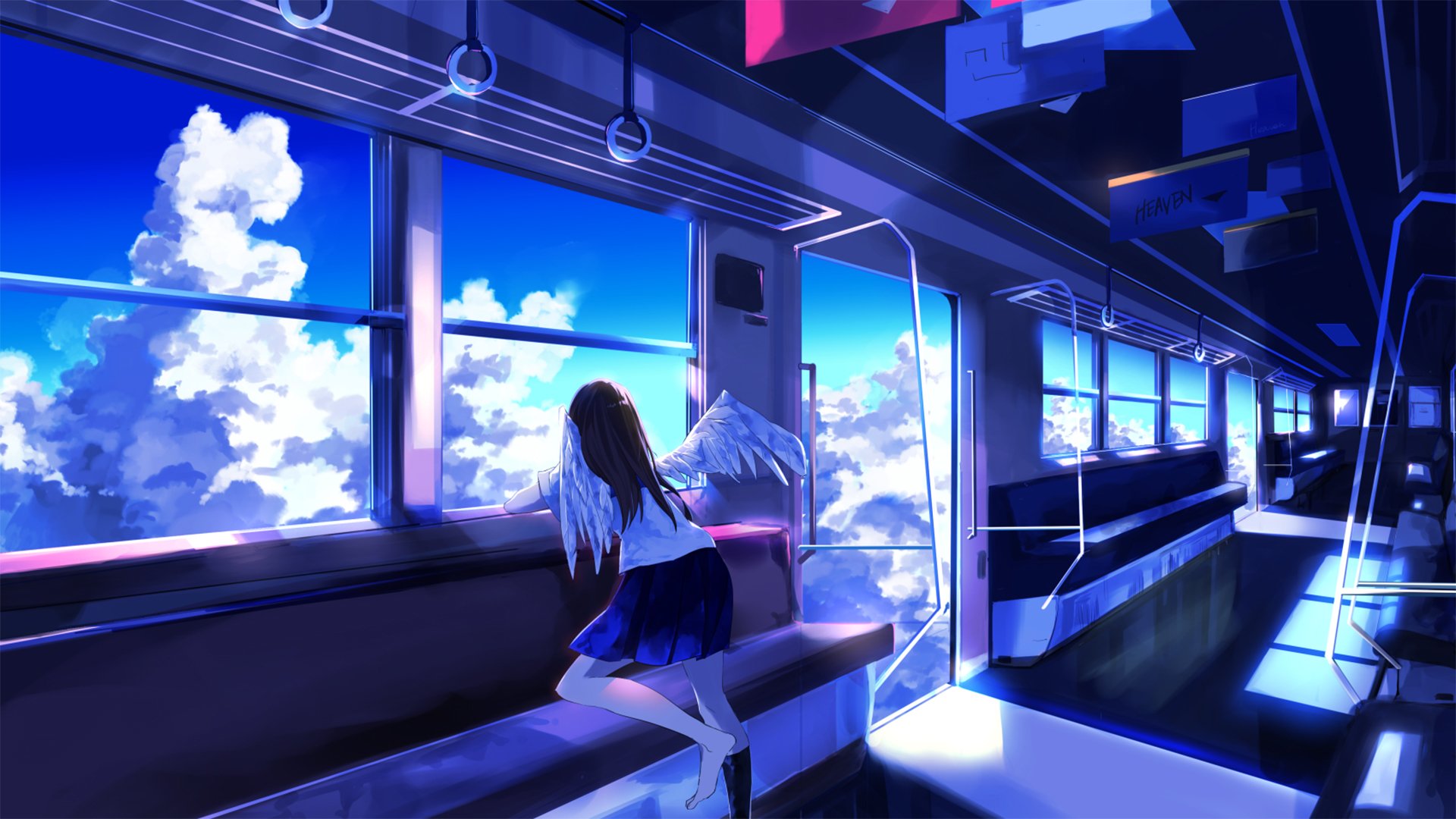 卡通人物,天空BUS,天使