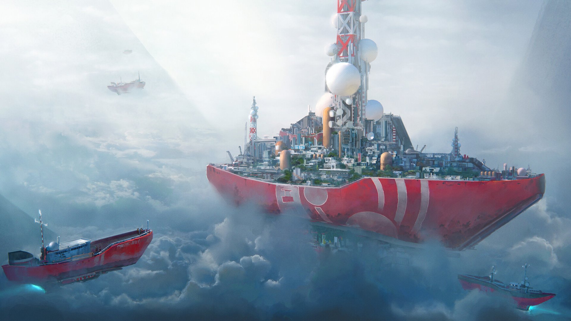 飞船,云海,天空,梦幻