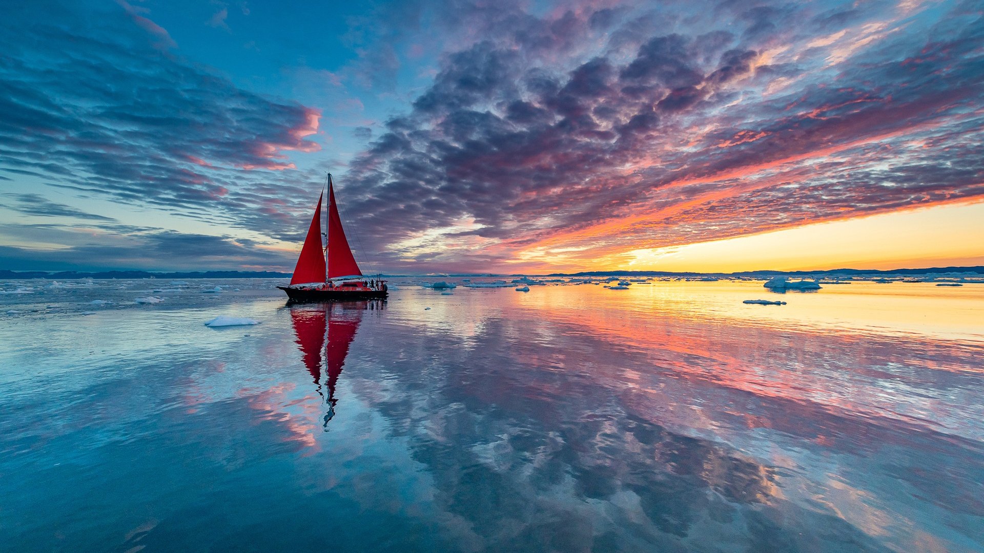 海洋天堂,帆船,冰河