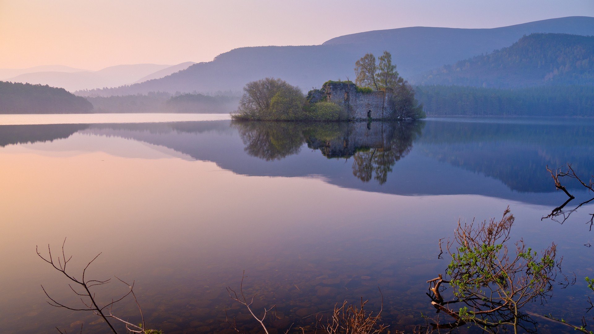 自然风光,湖,房子