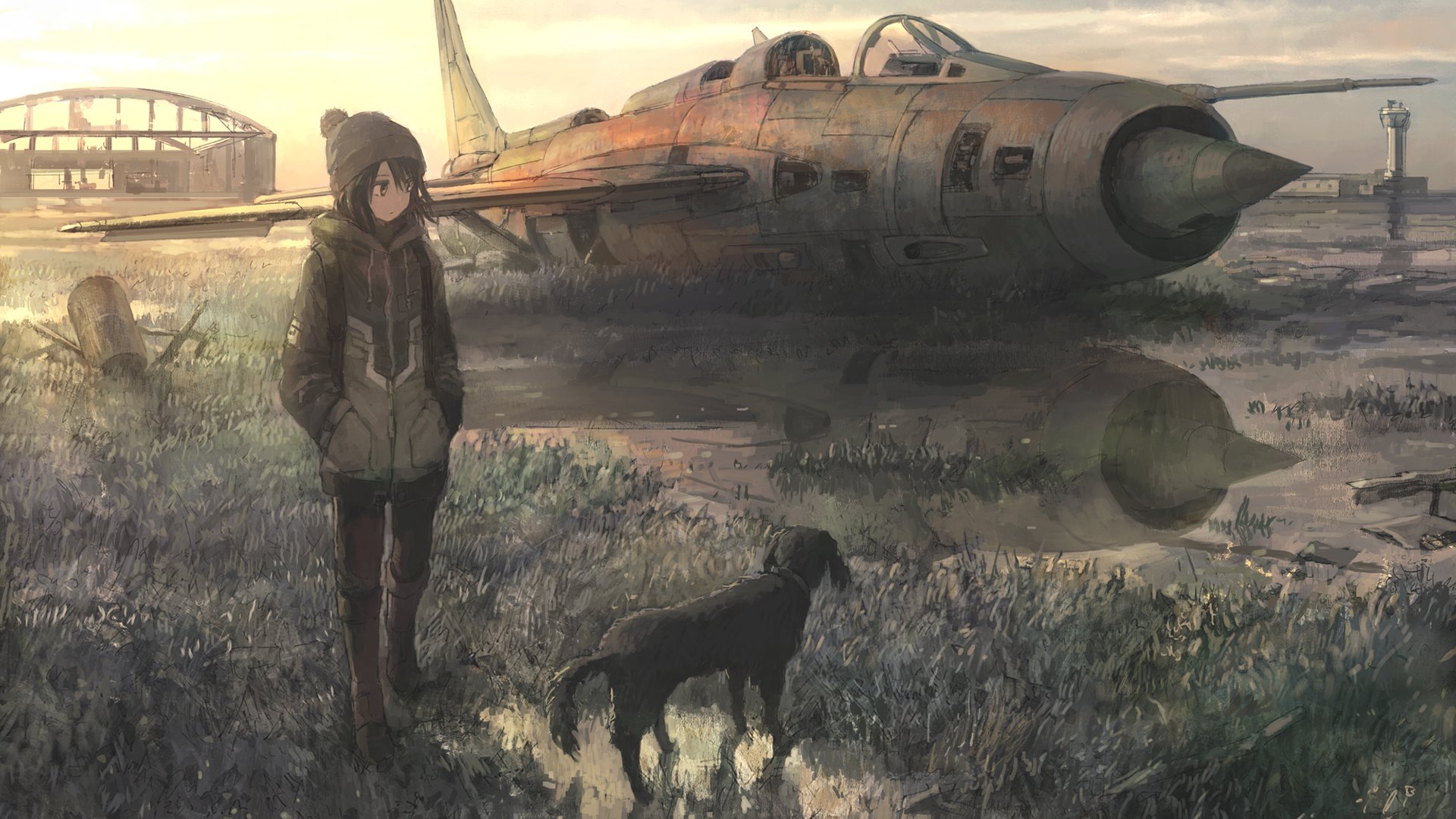 卡通人物,飞机,二次元