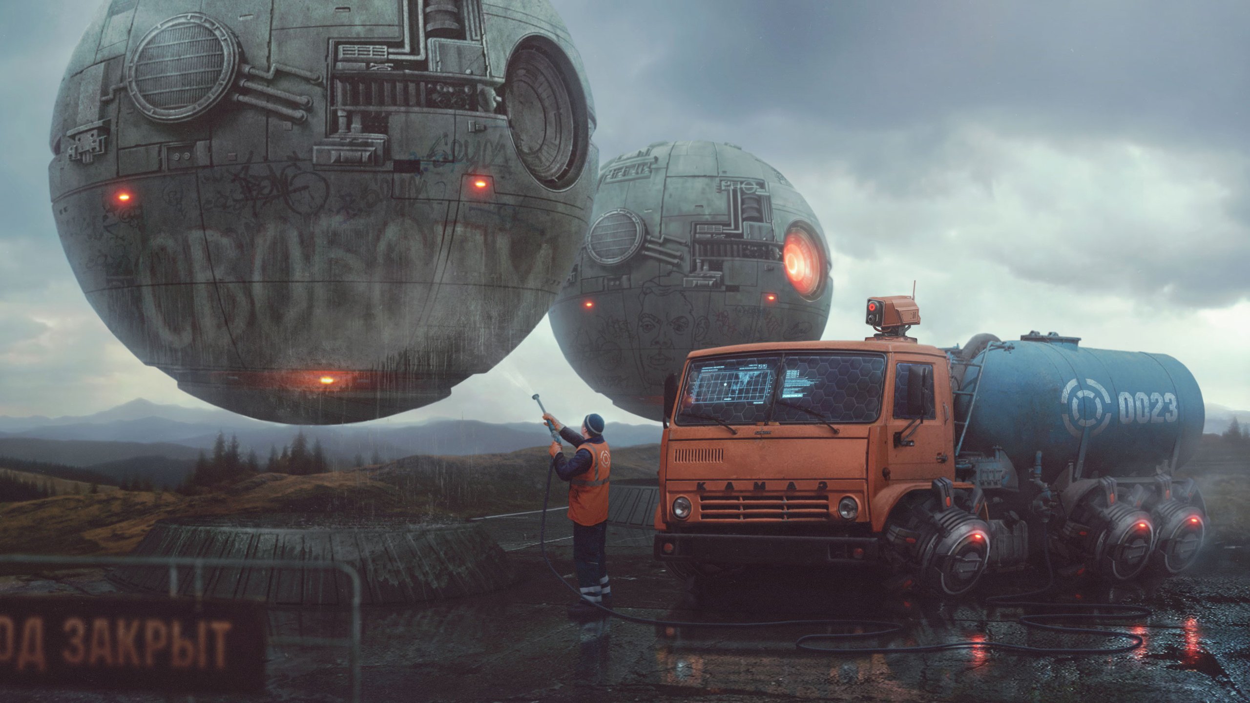 未来,飞行器,修理,机器人