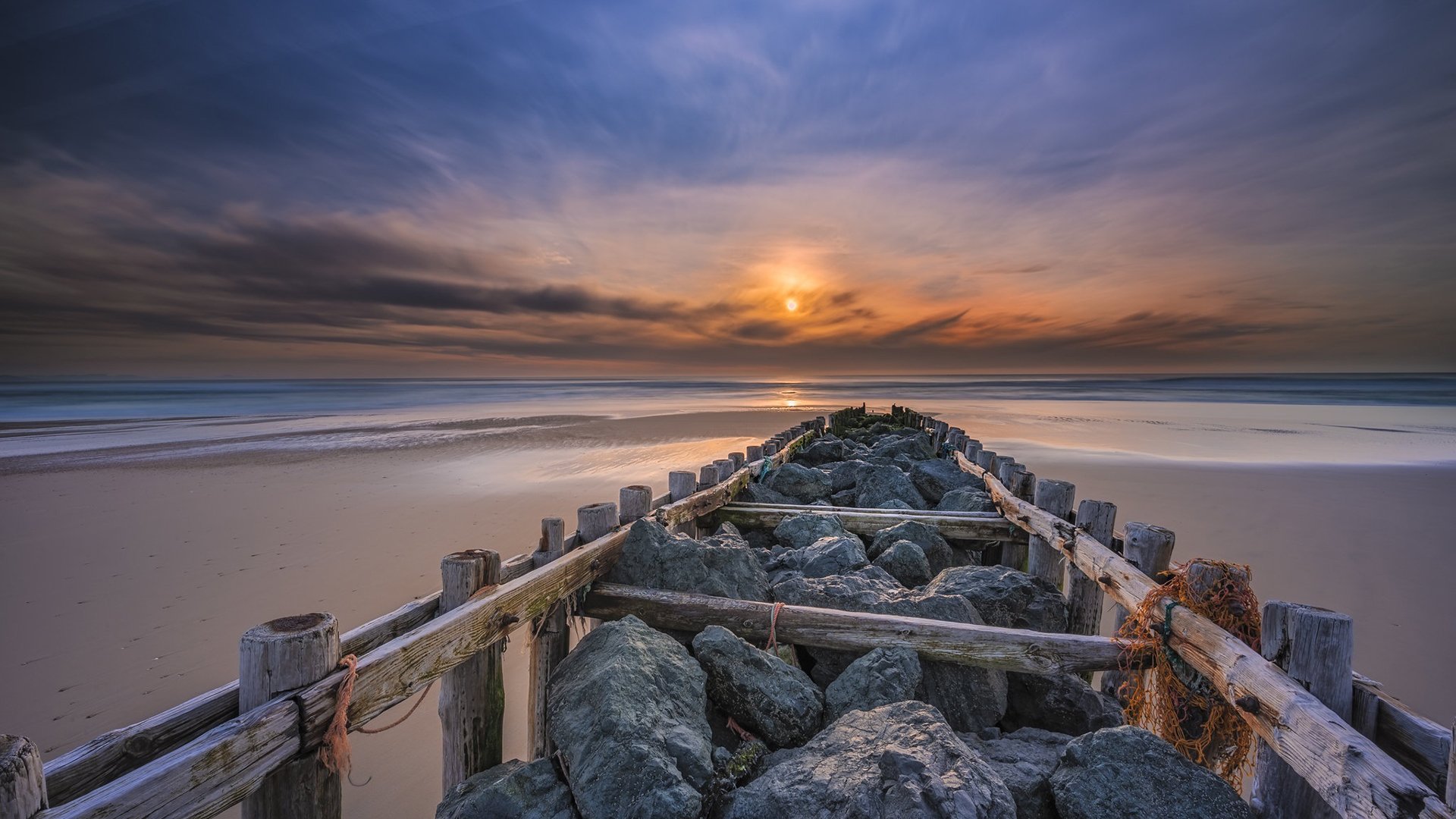 海洋天堂,晚霞,栈桥