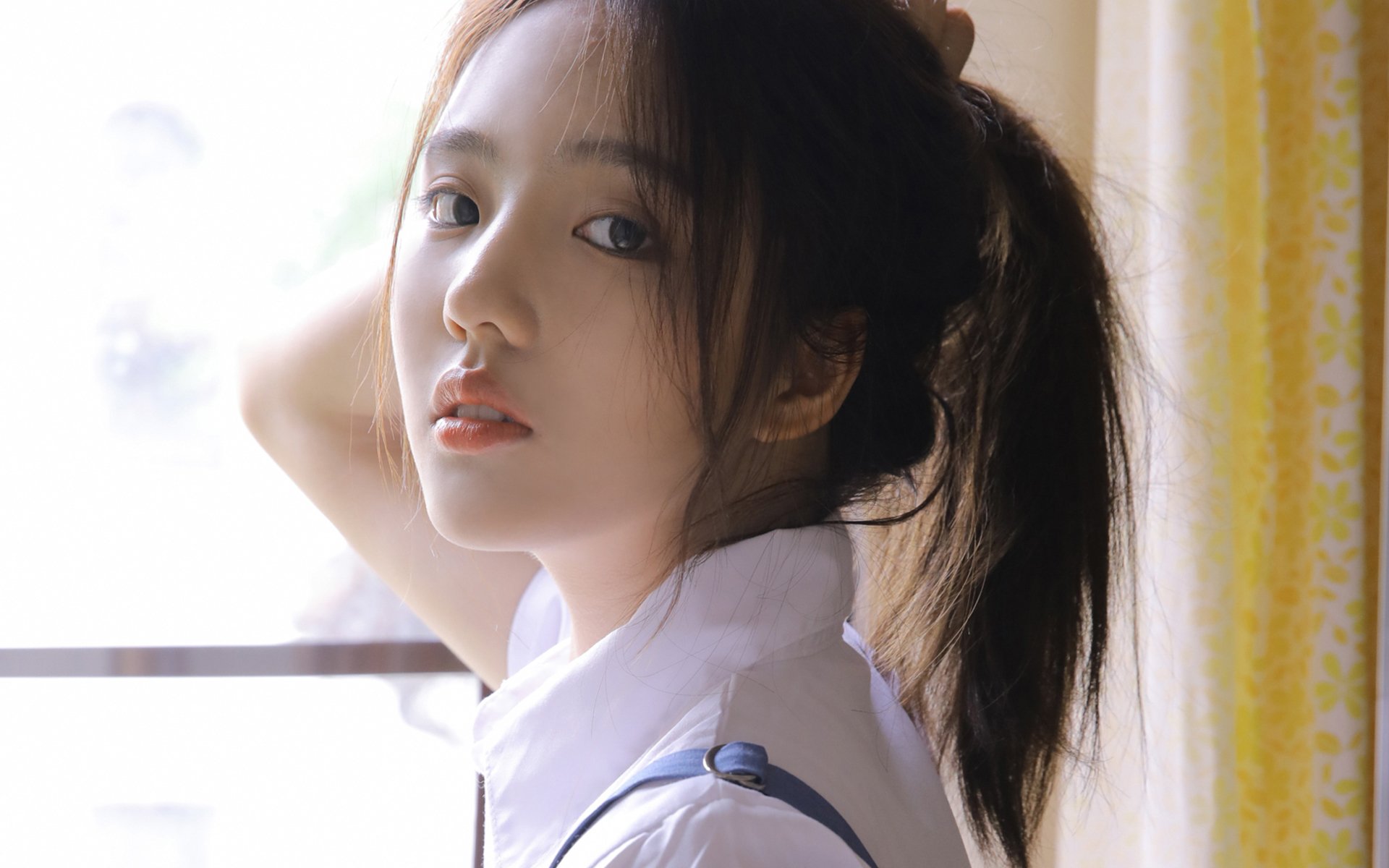 清纯,校园,扎头发