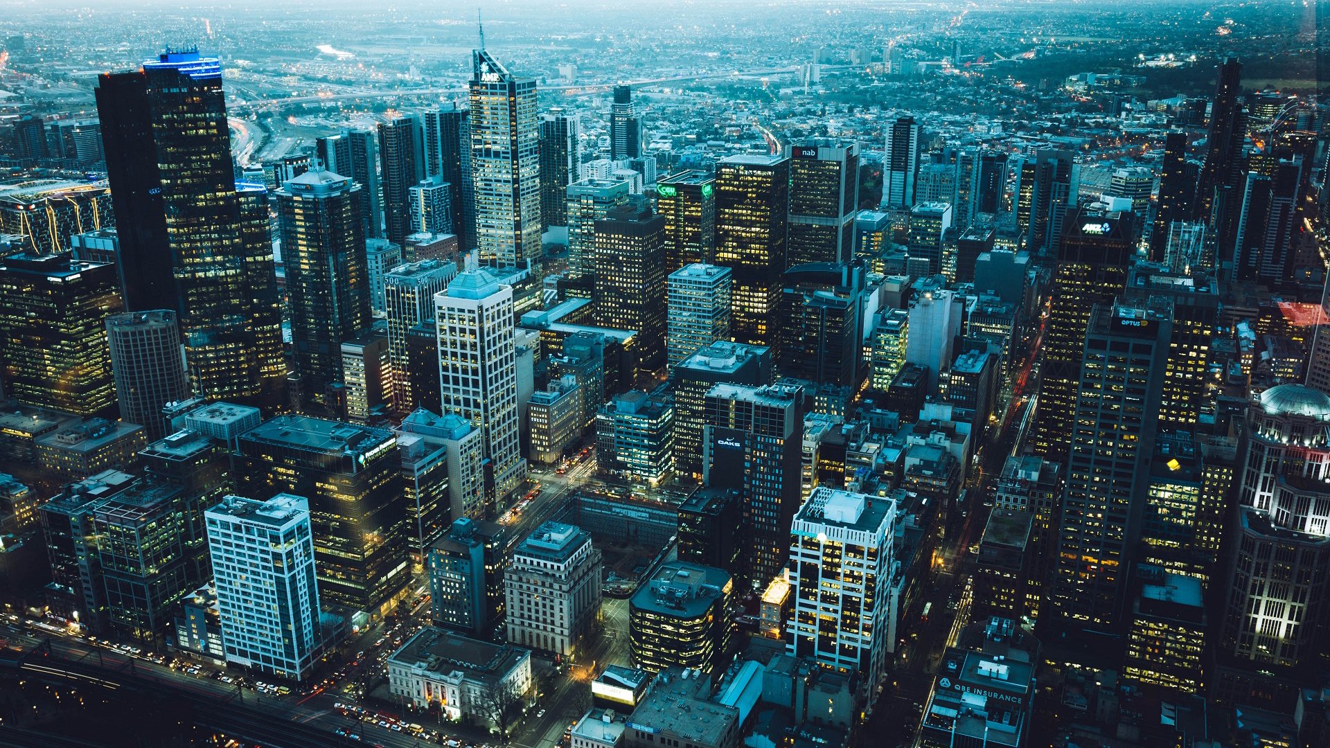 城市夜景,纽约,曼哈顿