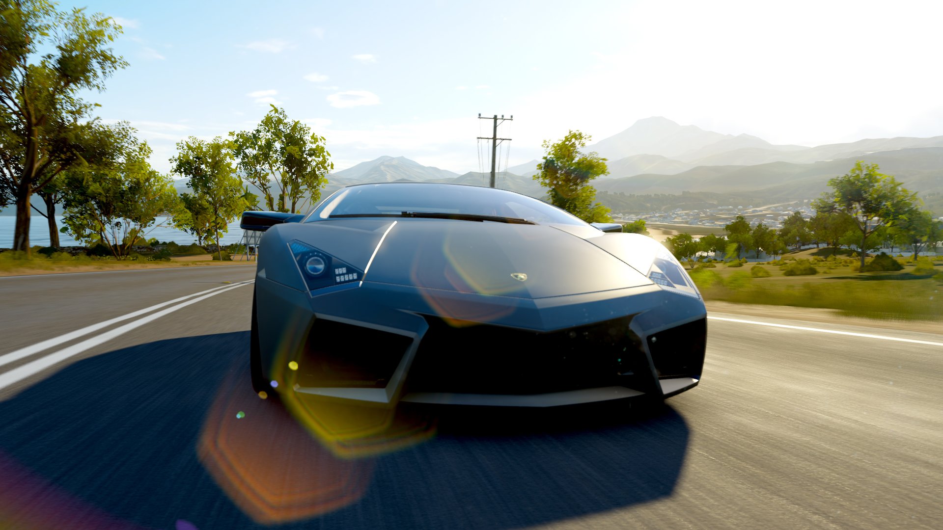 跑车,蓝色,兰博