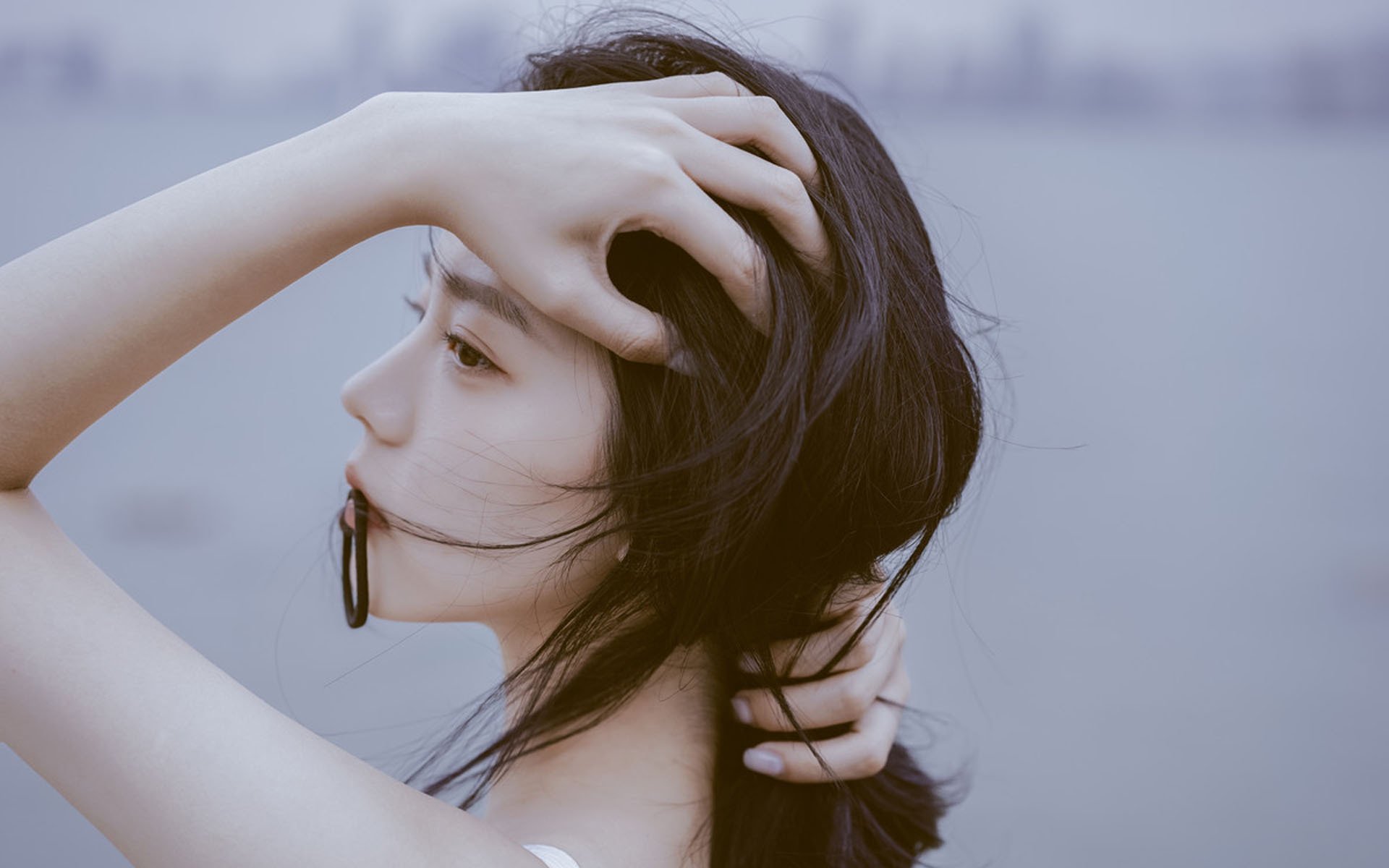 清纯,日系美女,扎头发